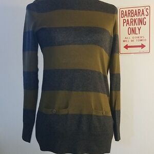 LOFT PETITES STRIPED LIGHTWEIGHT SWEATER